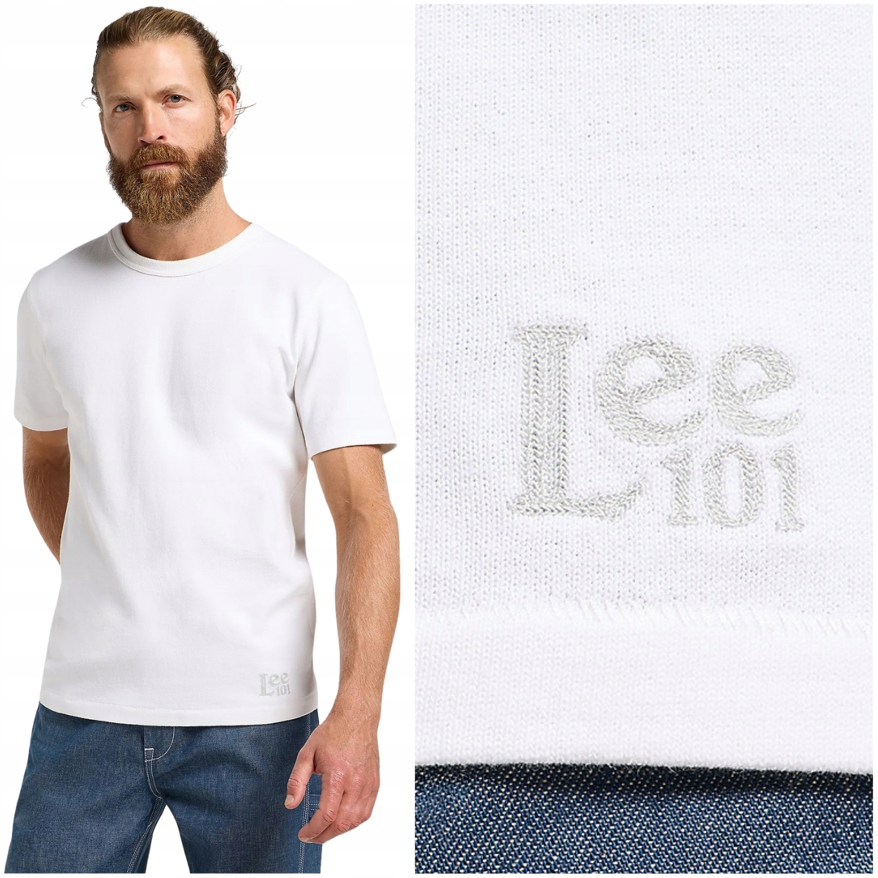 Lee 101 Core Tee Bright White bílé bavlněné tričko tričko XXL
