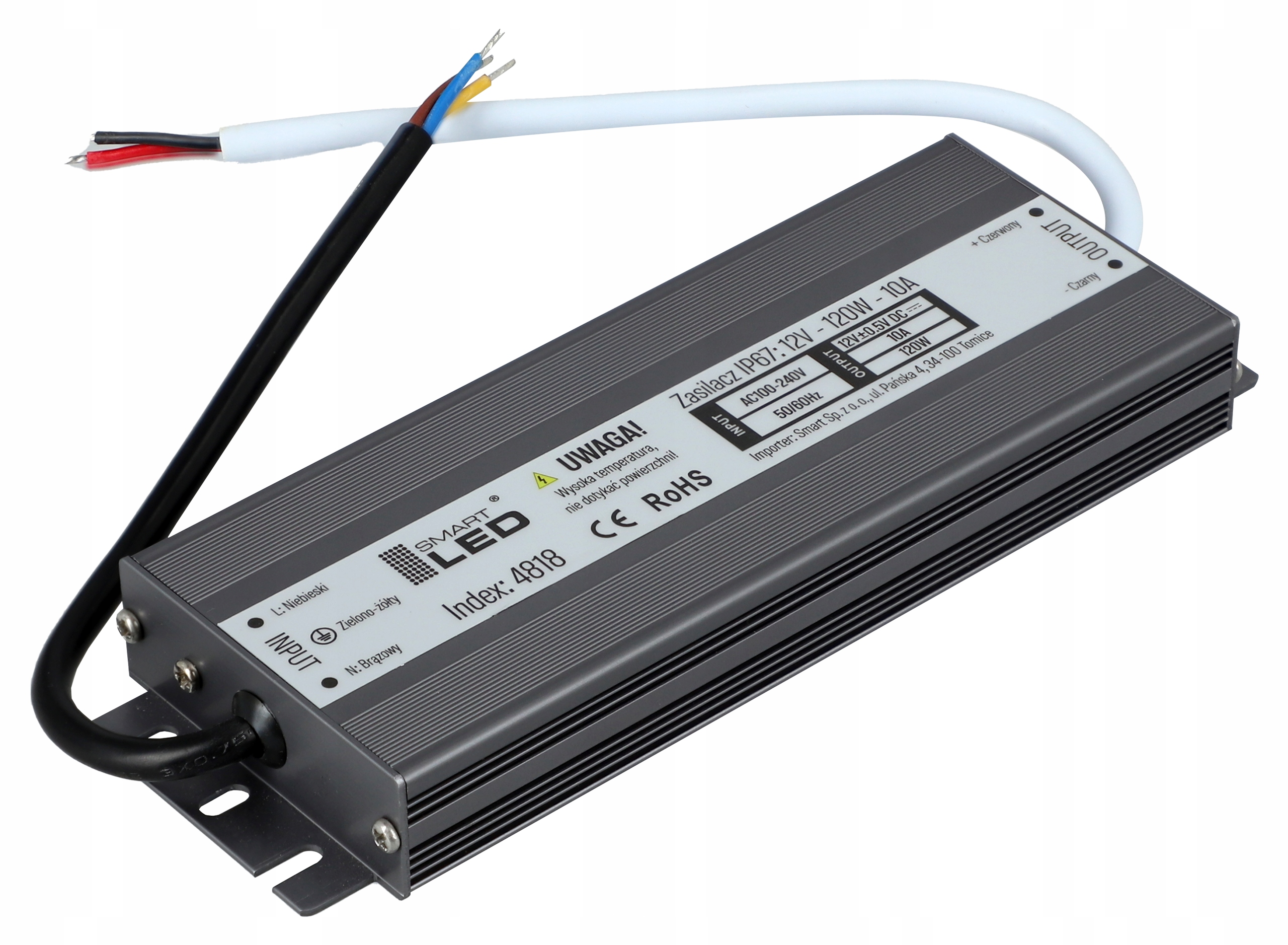 Zasilacz do taśma Led 12V 120W 10A IP67 wodoodporny hermetyczny