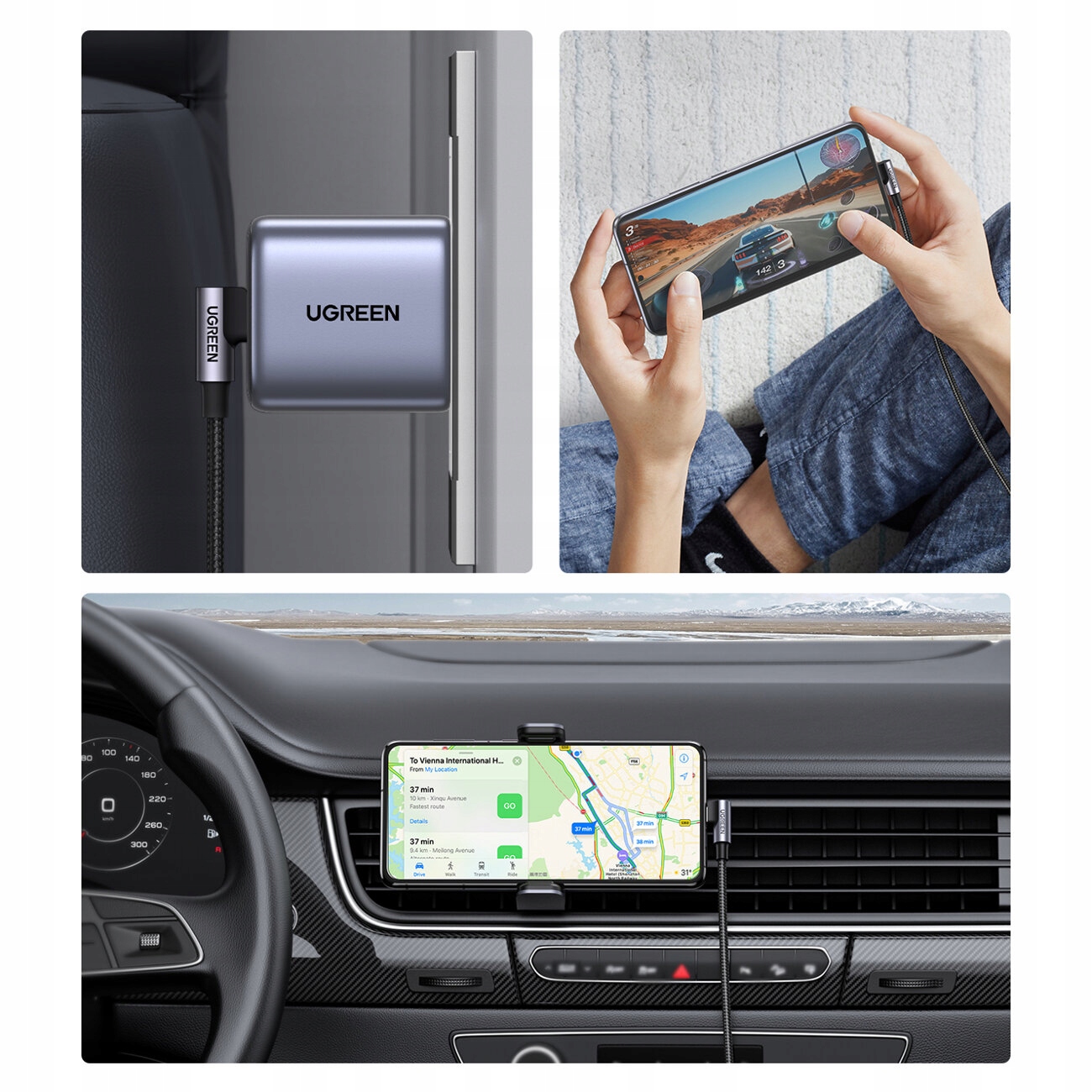 UGREEN KABEL PRZEWÓD KĄTOWY USB C - USB C ŁADOWANIE TRANSFER DANYCH 0,5M Kod producenta 50122B