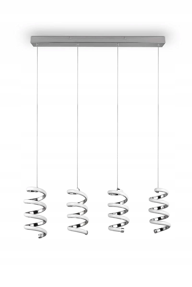 Závěsná lampa moderní čtyři spirály 91 cm stříbrná Led 4000K nad stůl Rl
