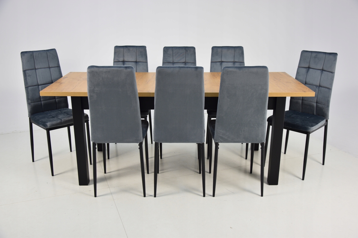 Stół 80x140/180 i 8 krzeseł tapicerowanych WELUR Szerokość stołu 80 cm