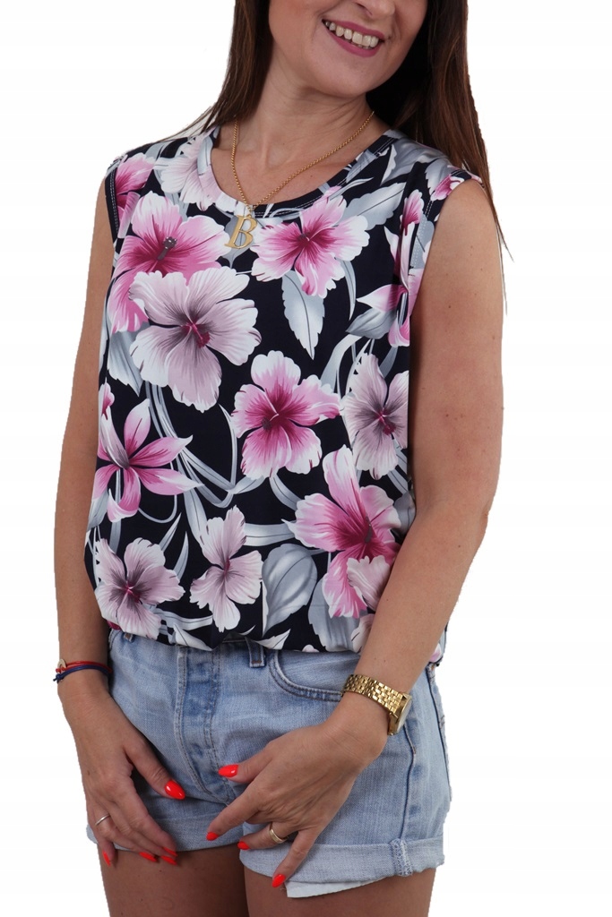 

Bluzka Zwiewna Duże Pastelowe Kwiaty Kolory *XL