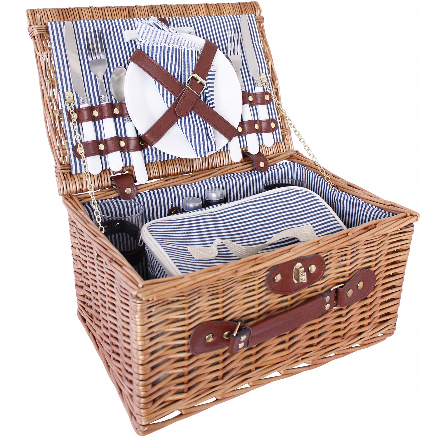 Piknikový Koš Proutěný pro 2 osoby dárek termo příbory skleničky