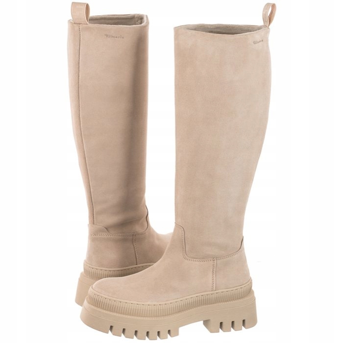 Dámské kožené kozačky Tamaris Béžová 1-25639-39 375