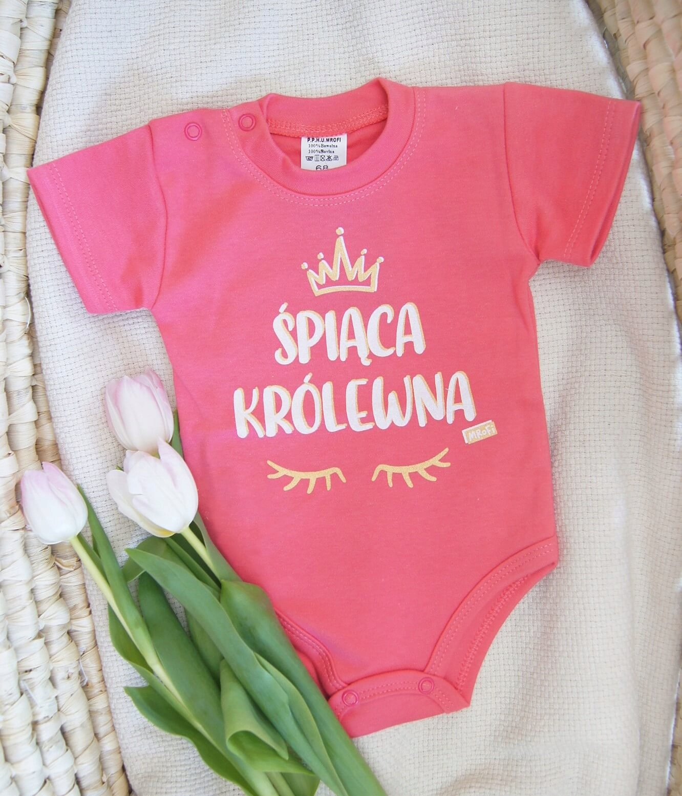 Body dziewczęce z napisem Śpiąca Królewna 74 Marka Mrofi