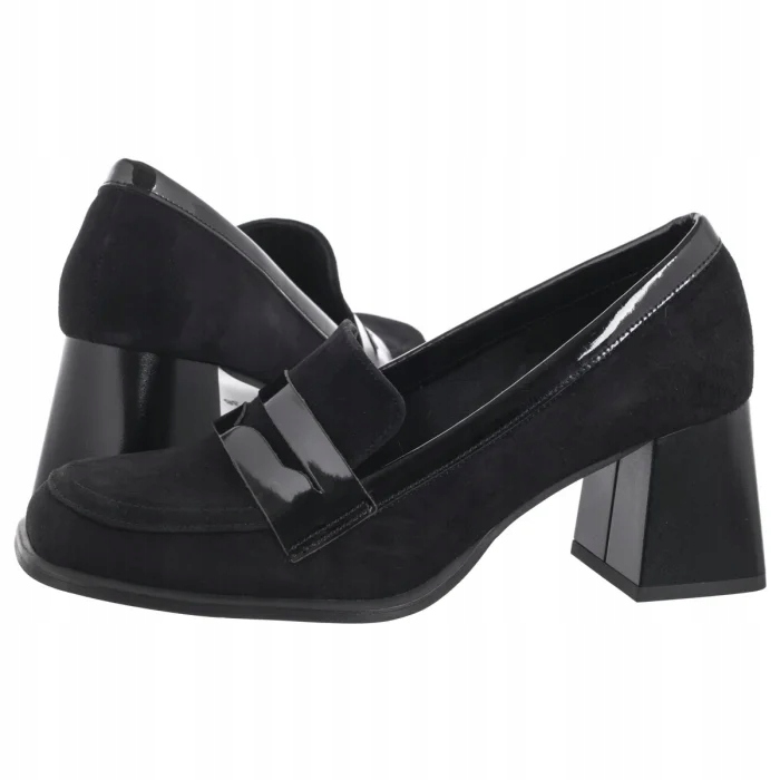 Dámské boty Mokasíny Polobotky na podpatku Nepeke Ornela Black Černé