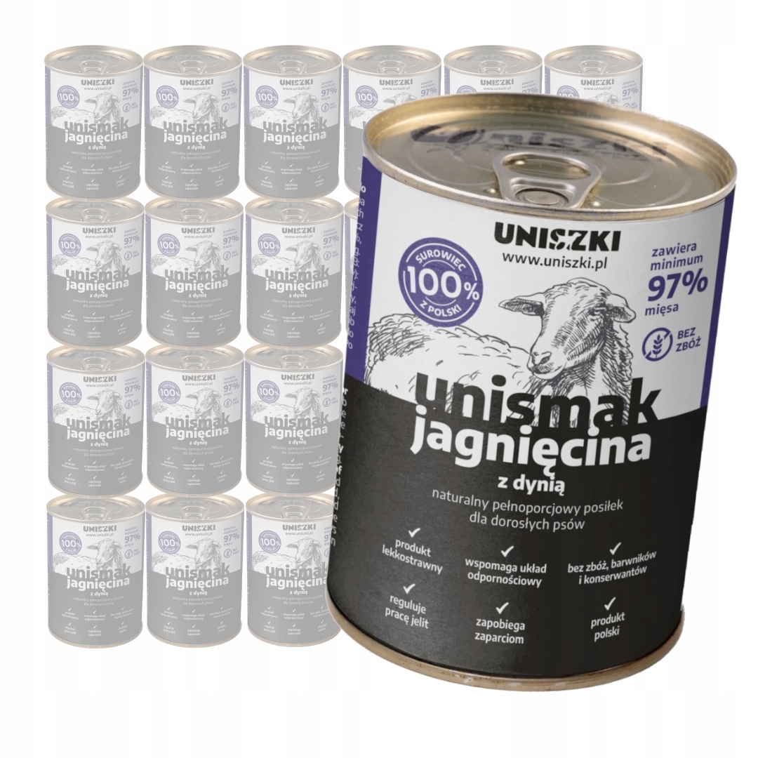 Levně Uniszki Unismak Jehněčí s dýní 24x400g Bezobilné Vlhké Krmivo pro psy