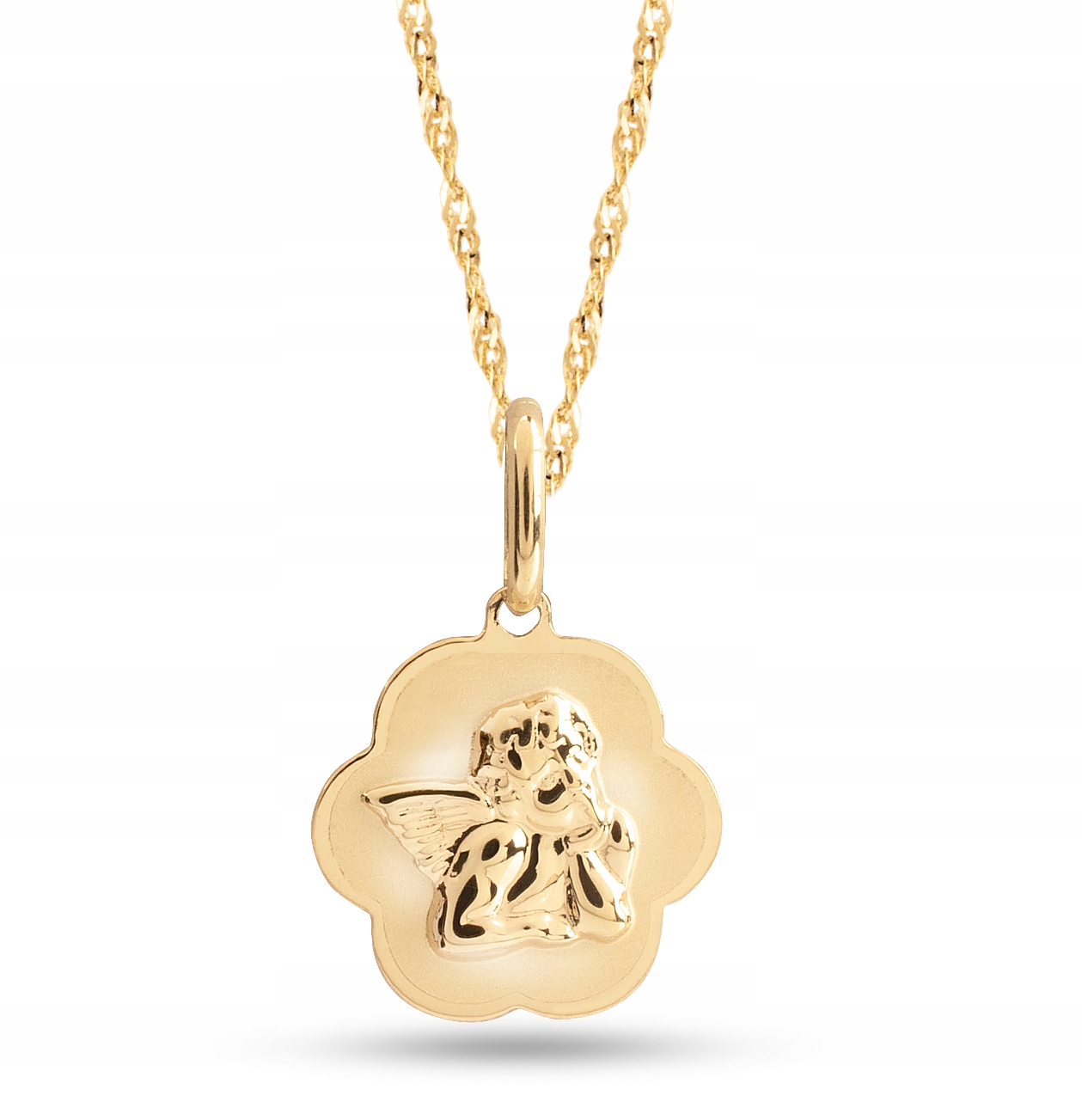 ZŁOTY MEDALIK ŁAŃCUSZEK CHRZEST KOMUNIA ŚWIĘTA 585 Marka Goldmark