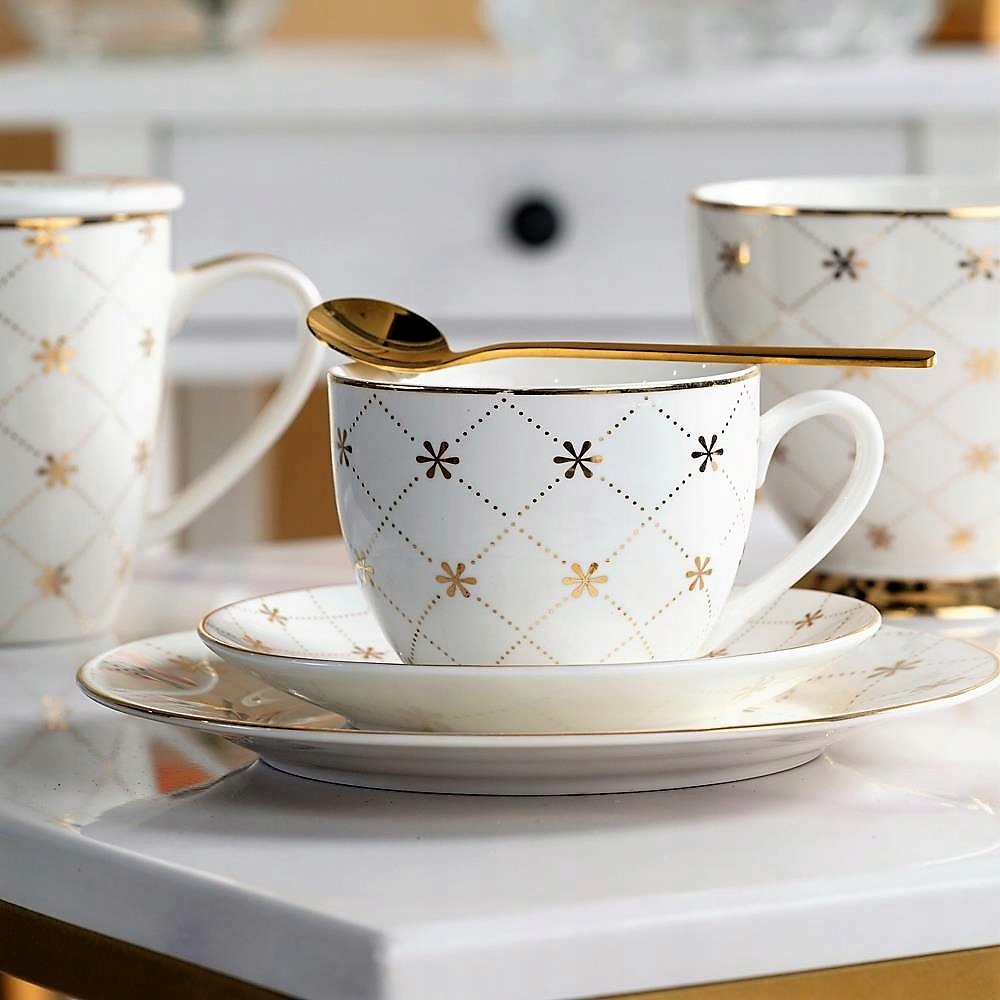 Zestaw Filiżanka 220 ml ze spodkiem i łyżeczką FABIOLA VILLA ITALIA Marka Villa Italia