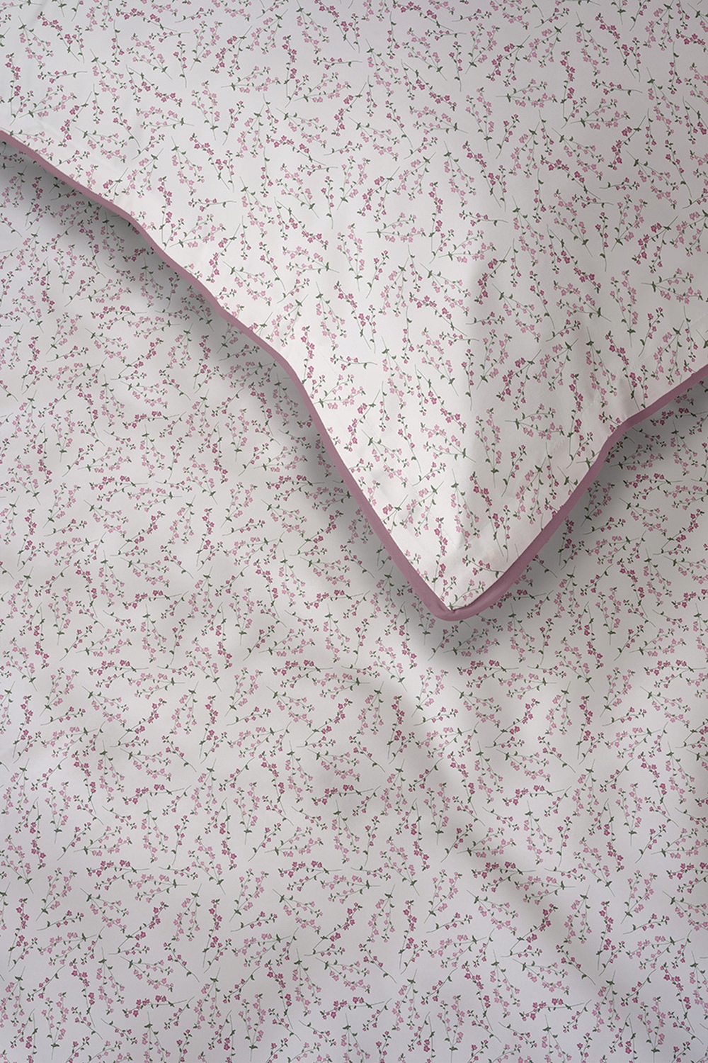 Pościel bawełniana z perkalu z lamówka 160x200 Lame Percale kwiaty 5895b
