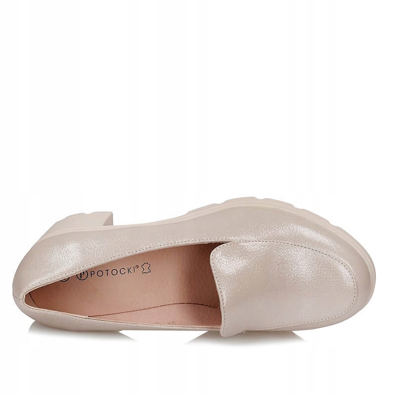 Wsuwane półbuty na platformie Potocki 24-12040BGPU Marka Potocki