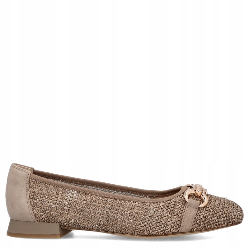 Dámské pletené baleríny Caprice 9-22503-42 Tmavě Béžová 37