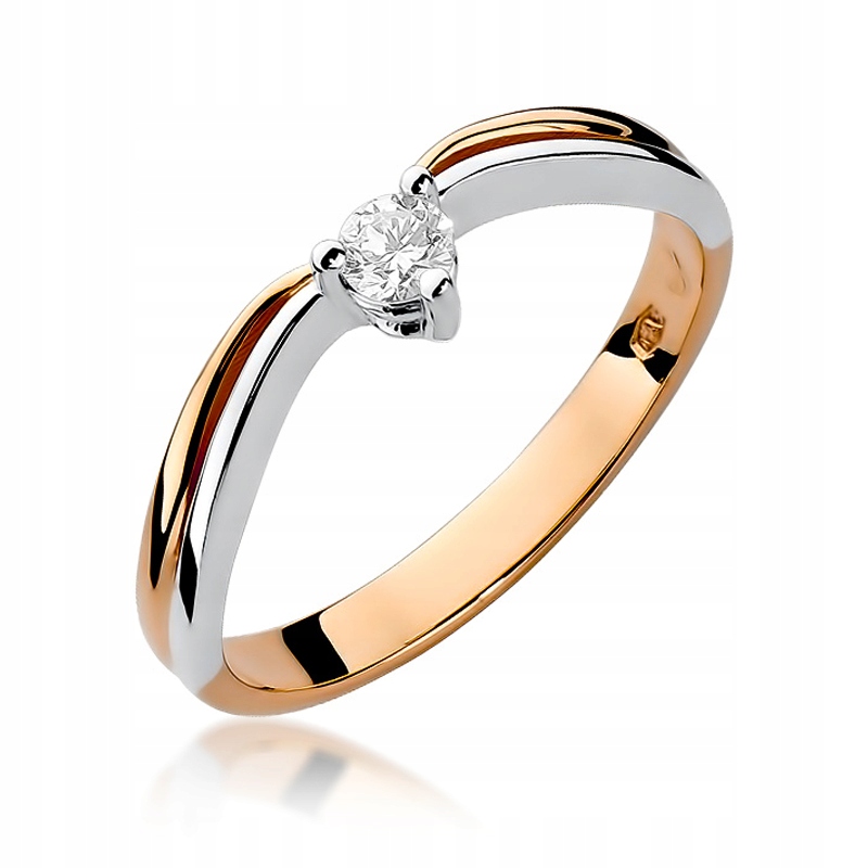 

Różowe złoto pierścionek z brylantem 0,15 ct 0,585