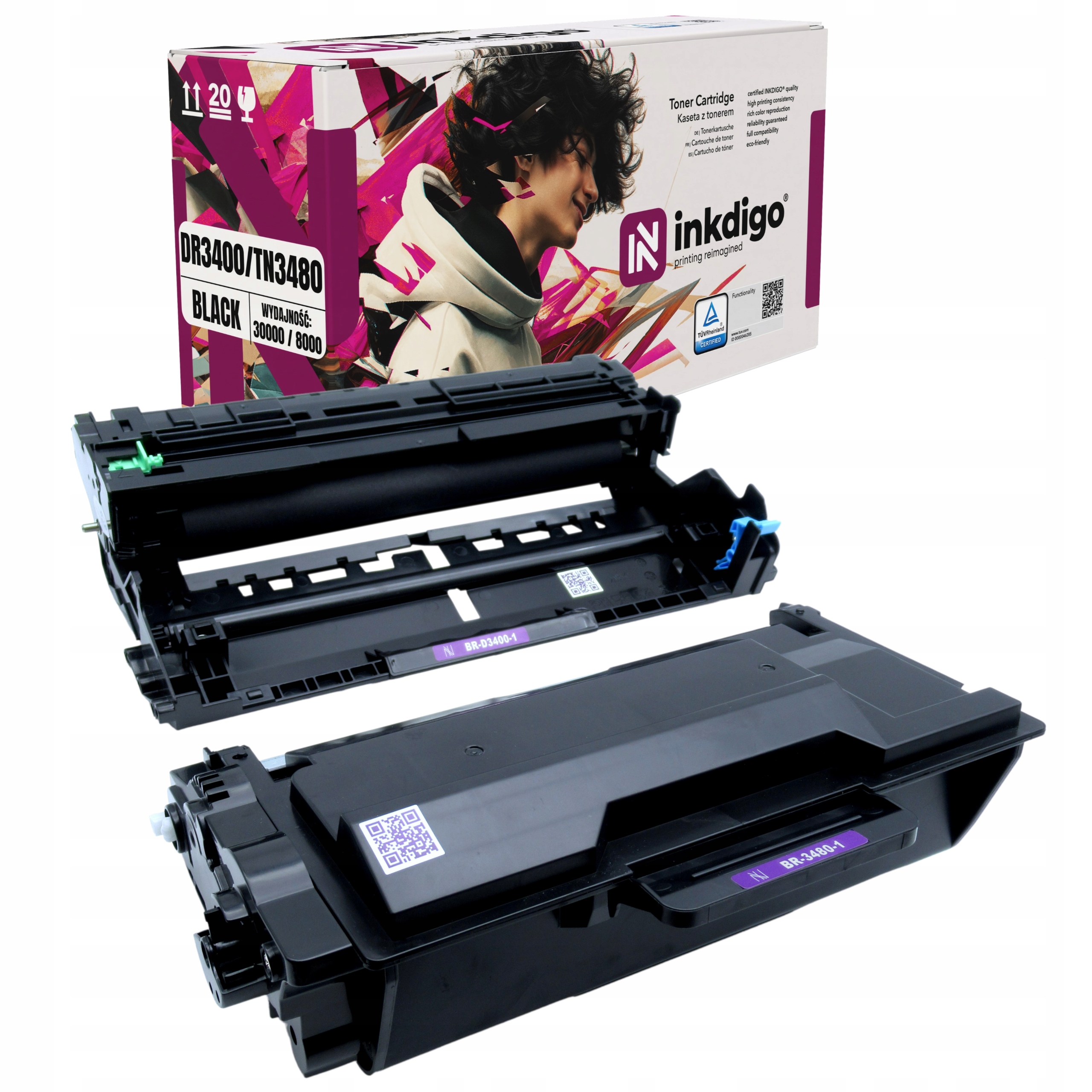 Toner TN3480 i Bęben DR3400 drukarki Brother 3480 MFC-L5750DW DCP-L5500DN