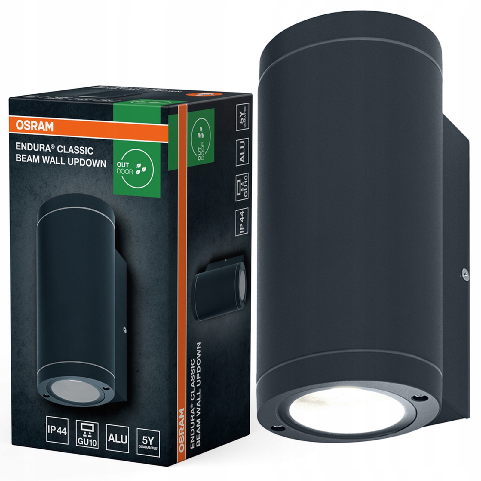 Zahradní nástěnné svítidlo Venkovní fasádní lampa GU10 Šedá IP44 Endura Osram
