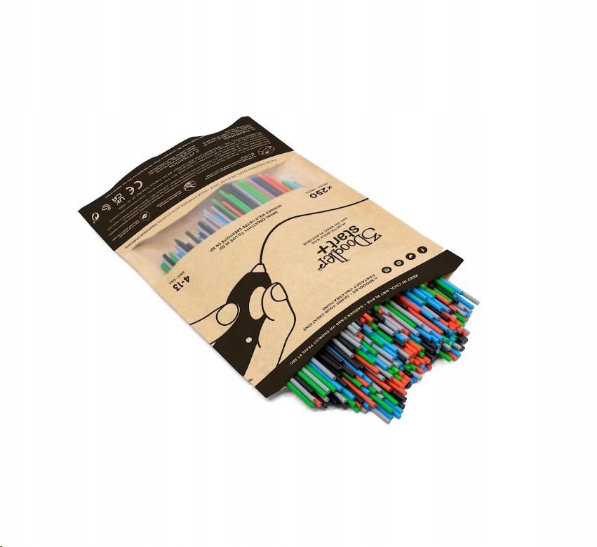 3Doodler náplň Eco-pcl pro 3D pero Start+ 250ks černá, červená, šedá,…