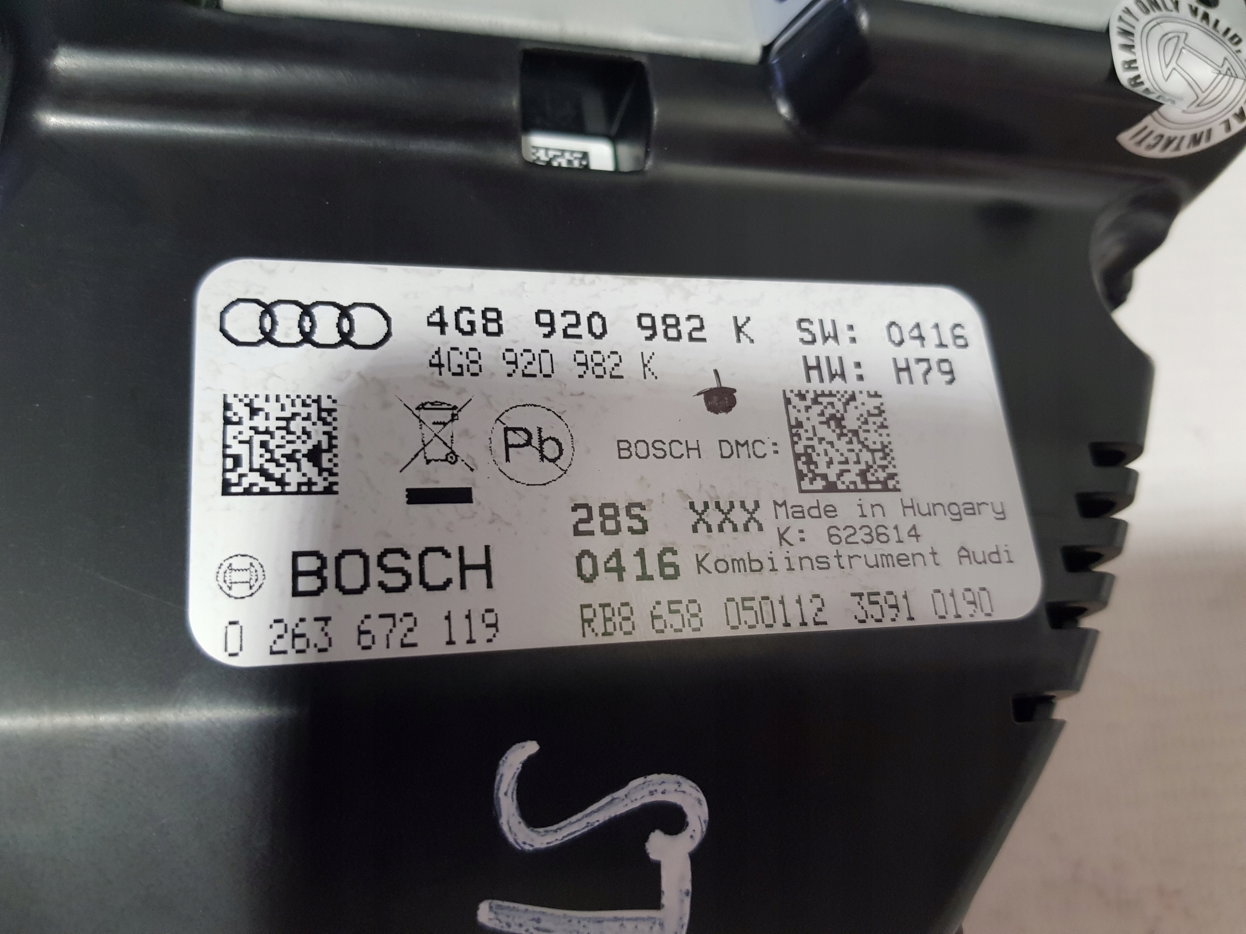 dials dials AUDI A7 4G 4G8920982K