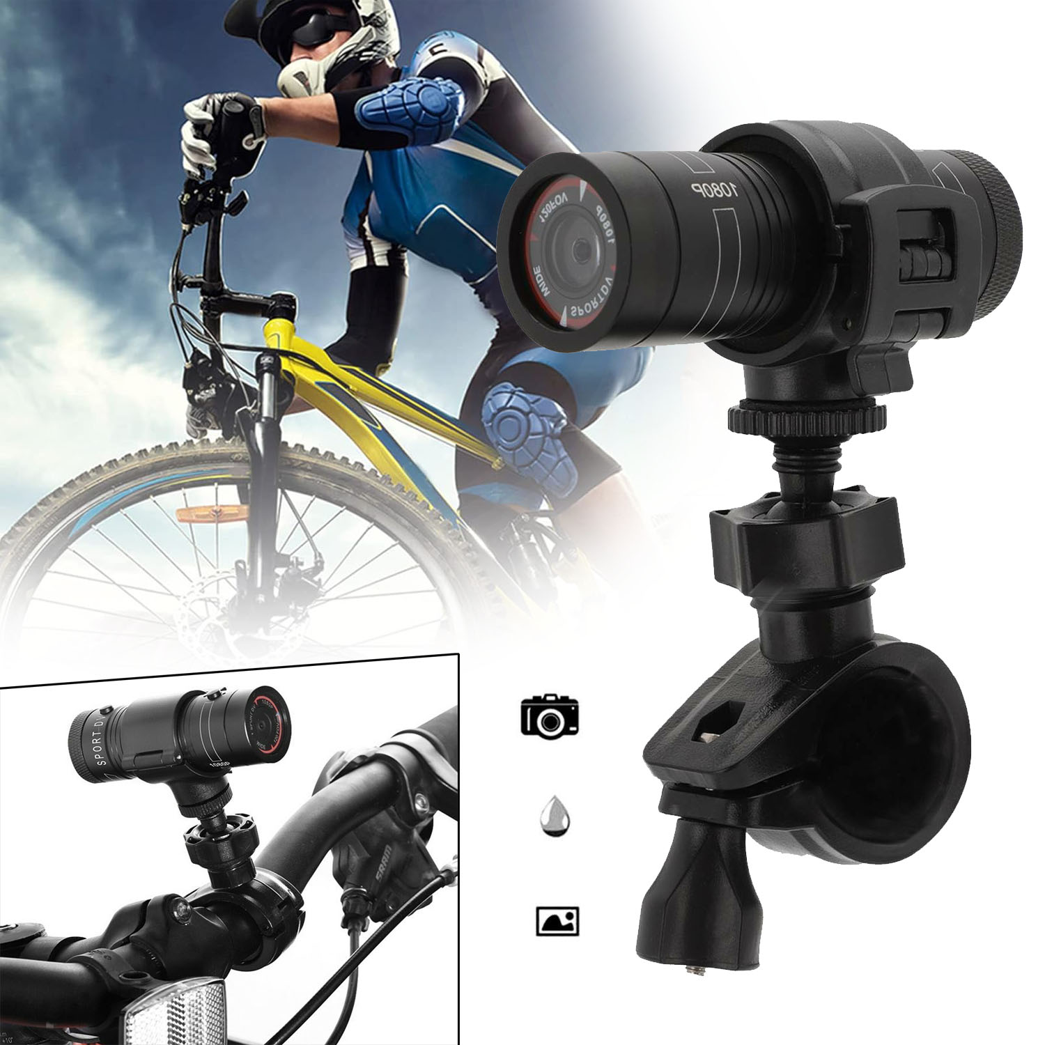 Kamera Akcji Kamera Na Kask Motocyklowy Wodoodporna Kamera Na Kask 120°