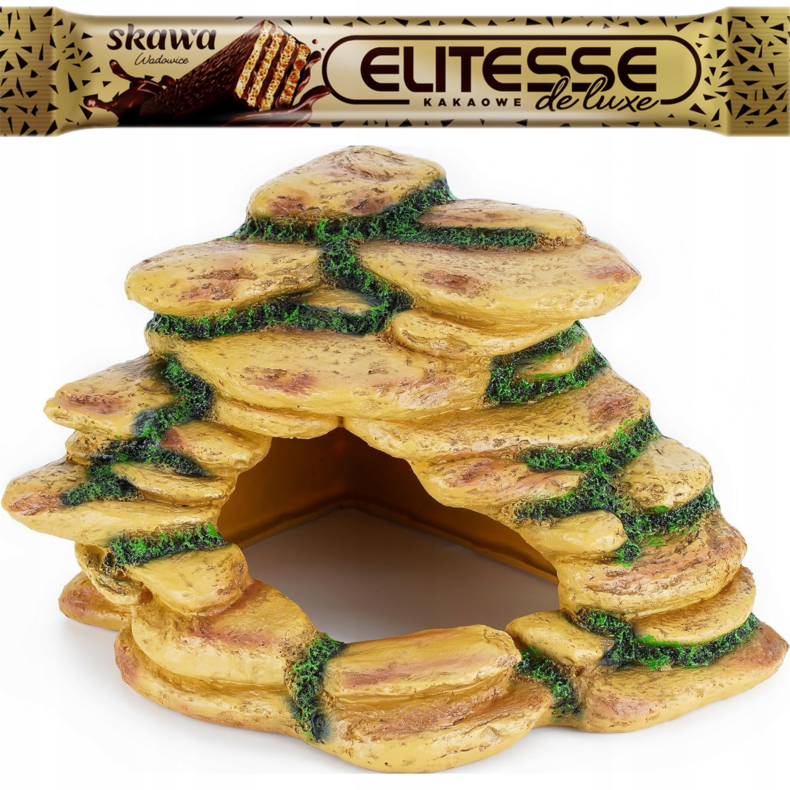 Levně Domeček pro plazy do terária, pro gekona, želvu, hada, dekorace 34x26x18,2