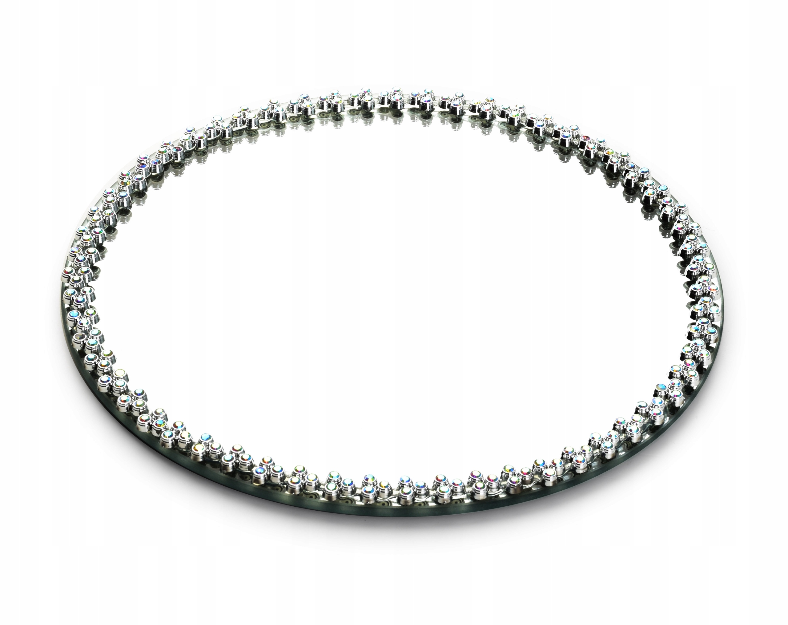 SREBRNA OKRĄGŁA PODSTAWKA POD ŚWIECĘ LUTRO SZKLANA