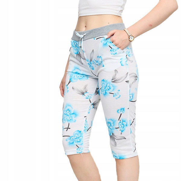 

HK-86067 White Spodenki 3/4 W Kwiaty 3XL-46
