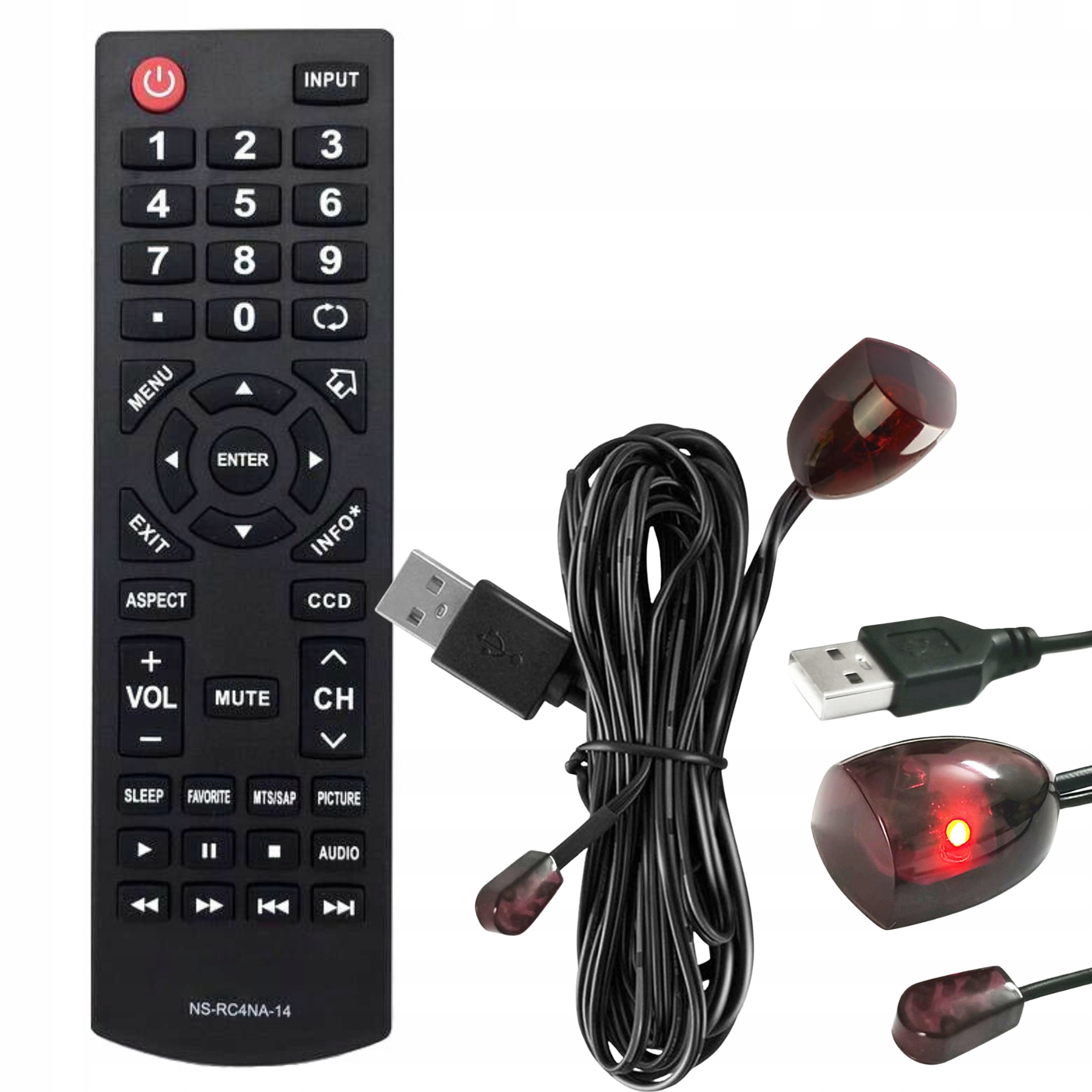Dálkový Ovladač Pro Insignia NS-46D400NA14 NS-46E440NA14 NS-48D510NA15 Ir Kabel