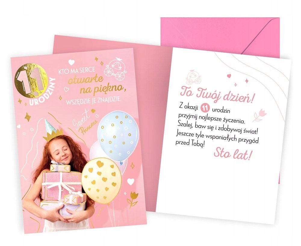 

Kartka z okazji 11 urodzin dla Dziewczyny lux V96