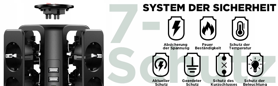 SAMERIVER Przedłużacz Gniazdo Zasilacz 5M USB 17w1 — miniatura 10
