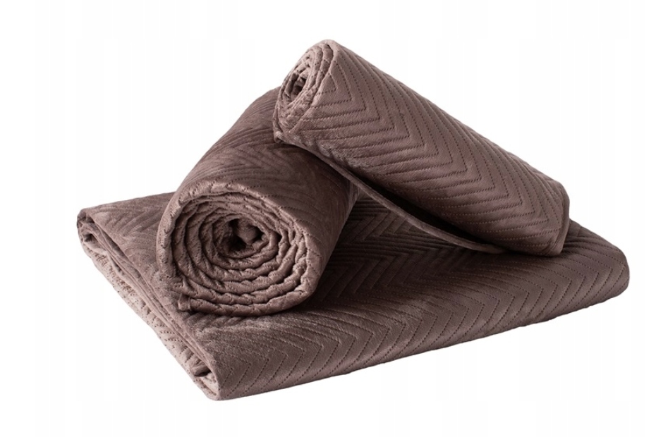 Komplet narzut 160 x 210 Na Sofę i 2 Fotele 70x160 brown 69 welur