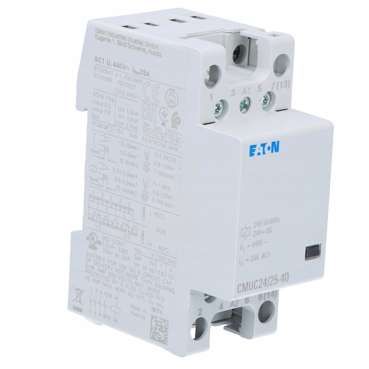 Instalační stykač s Ac/dc cívkou CMUC24/25-40