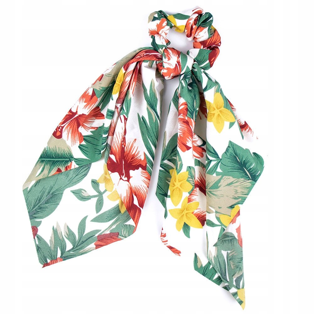 GUMKA DO WŁOSÓW scrunchies APASZKA kokarda BIAŁA