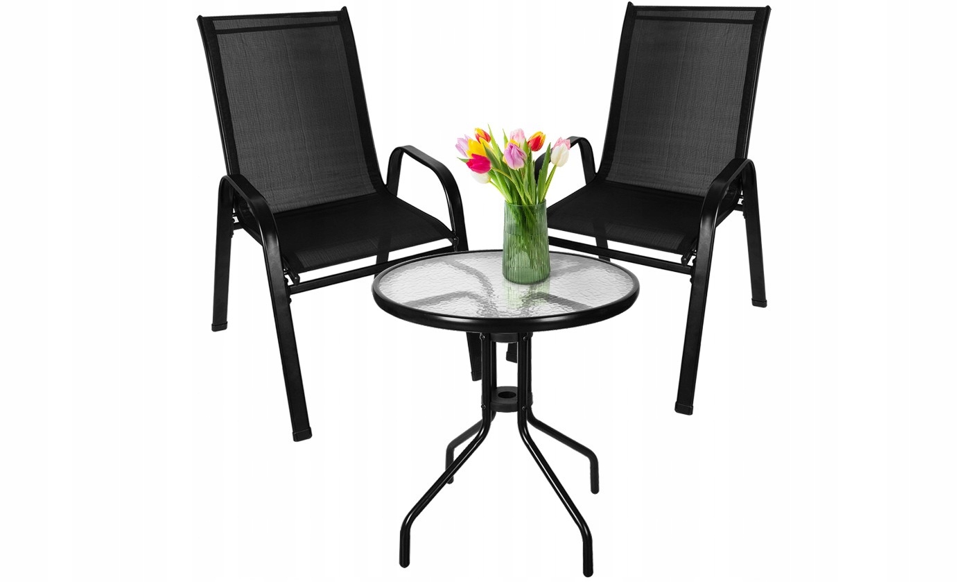 STOLIK KRZESŁA ZESTAW MEBLI OGRODOWYCH BALKONOWY 2 KRZESŁA MEBLE OGRODOWE