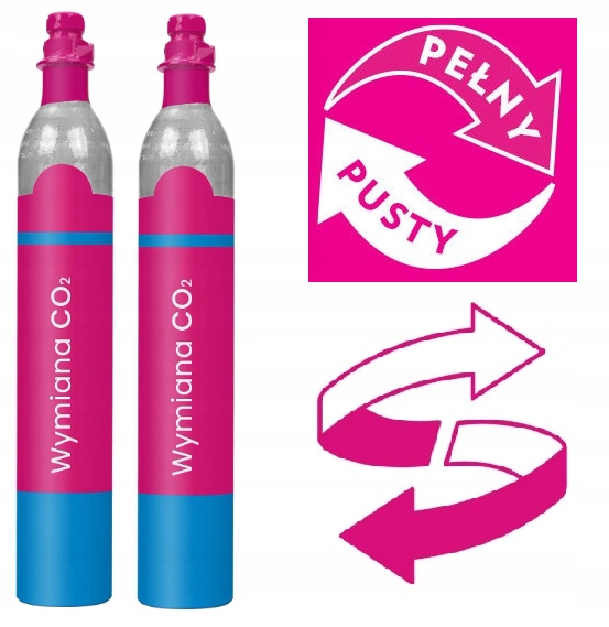 Wymiana 2 X Napełnienie Butli CO2 Różowa Soda