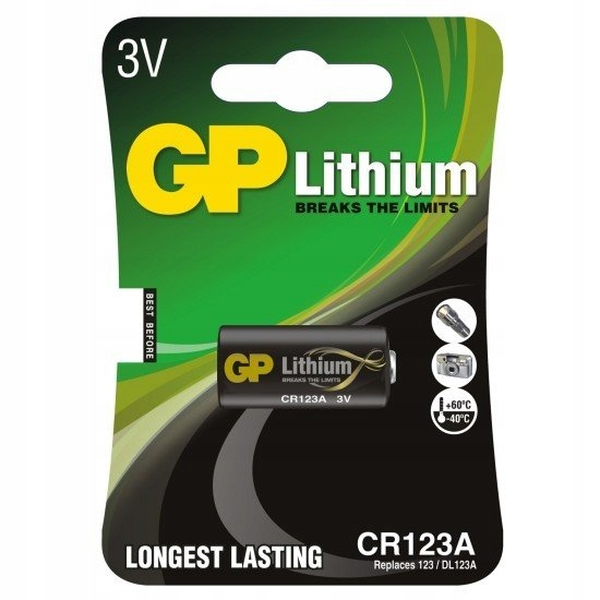 

1x Gp Bateria Litowa CR123 3V Do Aparatów Foto