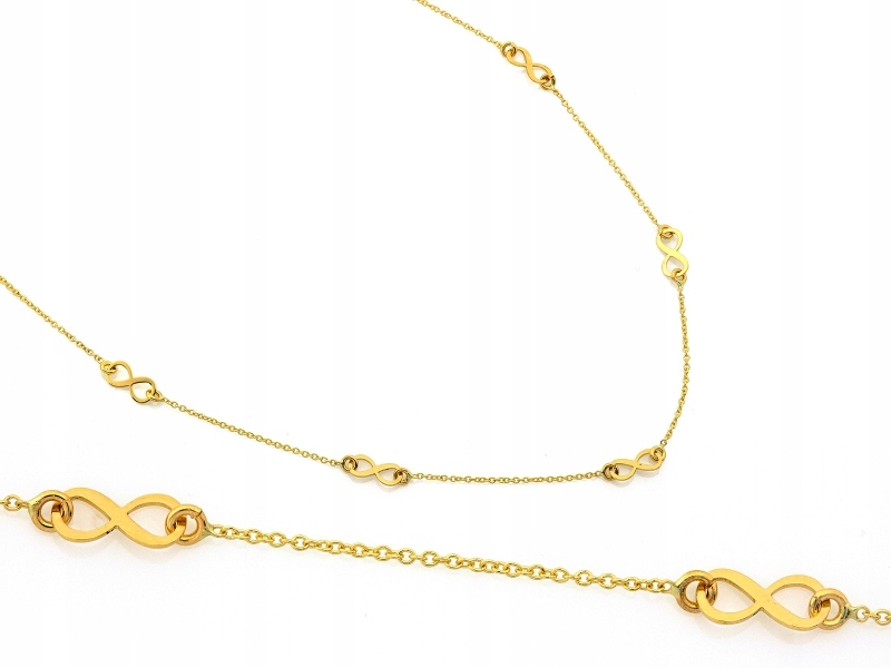 Zlatý náhrdelník 585 s nekonečnem r42 jako dárek na řetízku 14k