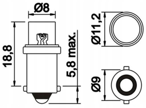 ŻARÓWKA POSTOJOWA BA9S T4W LED BIAŁA EAN (GTIN) 5904673769637