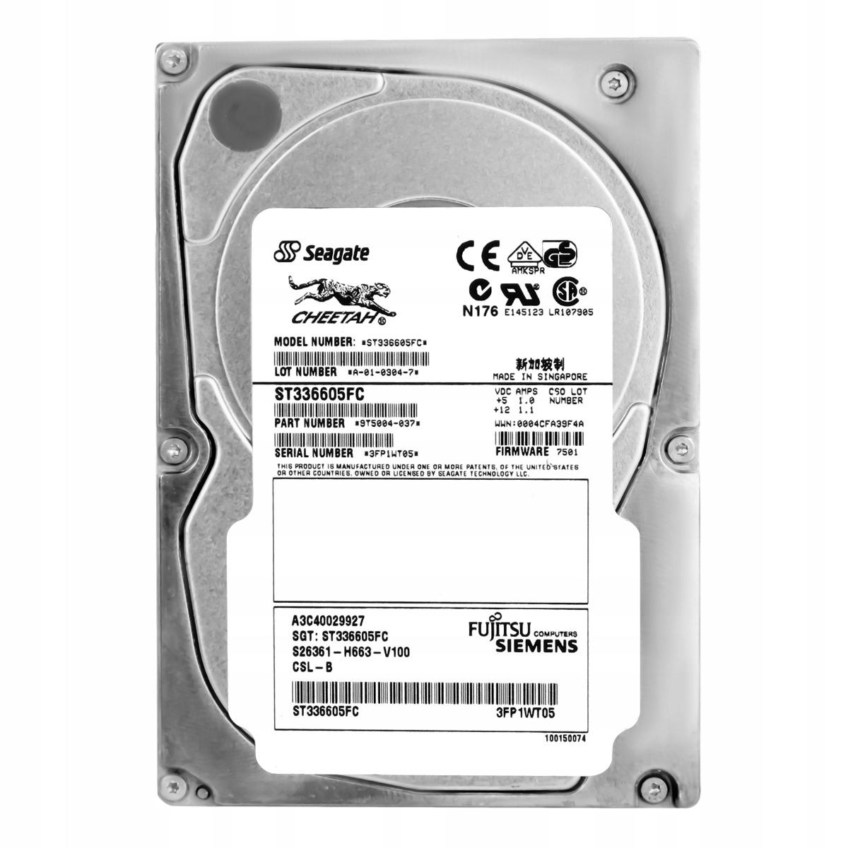 Fujitsu A3C40029927 36GB 10K 4MB Fc 3.5'' ST336605FC