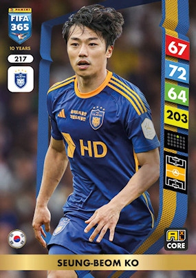 2025 Panini Adrenalyn XL Fifa 365 217 Ko Seung-beom