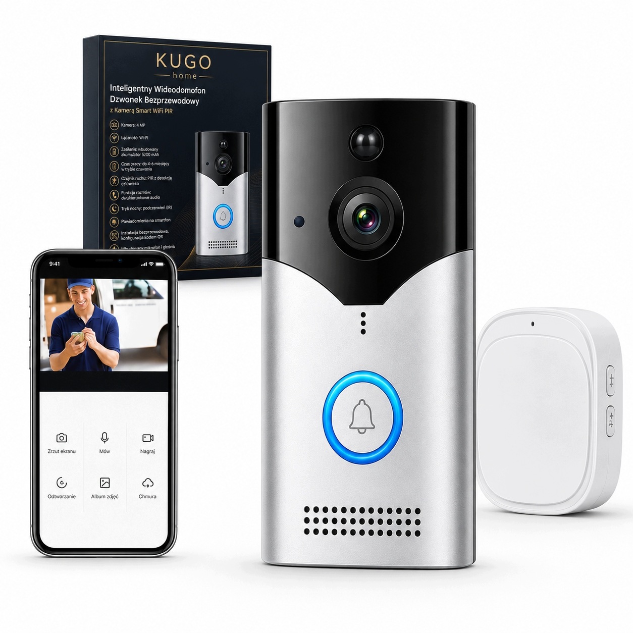 Inteligentný Videovrátnik Bezdrôtový zvonček s kamerou Smart WiFi Pir