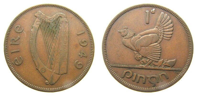7543. IRLANDIA, ONE PENNY, 1949