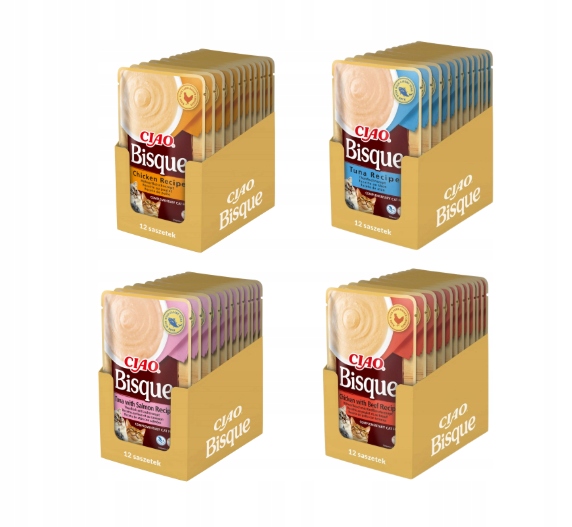 Levně Inaba Ciao Bisque Sada mokrého krmiva pro kočky MIX Chutí 48x40g