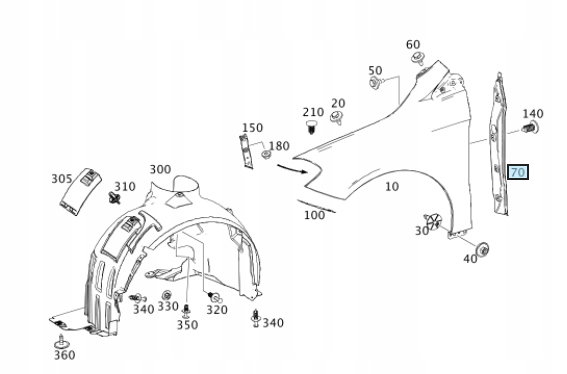 A2468891025 - Звукоізоляція крила правий лівий MERCEDES W246