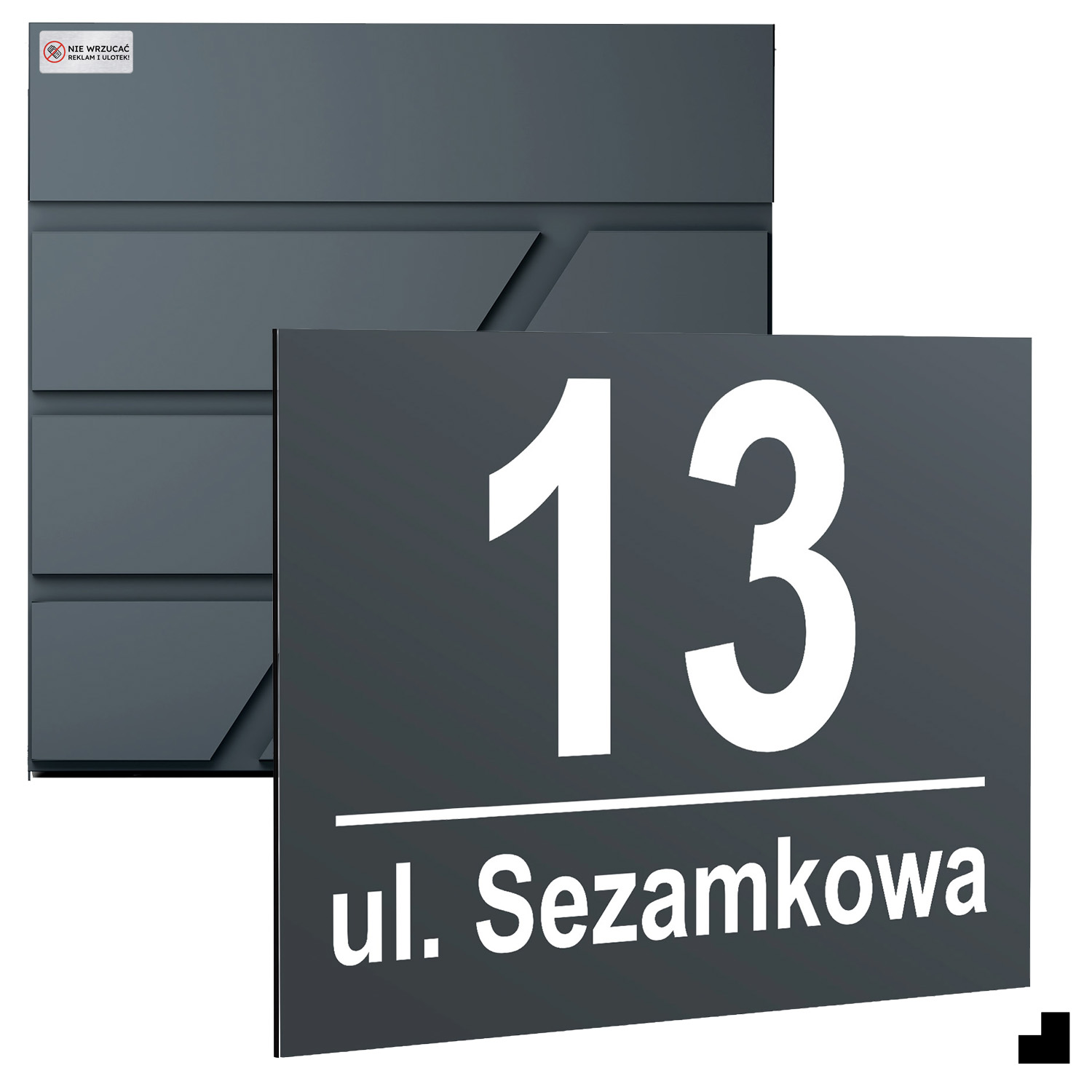 poštovní schránka Tabulka s číslem domu Antracit 32x21 cm Číslo na dům