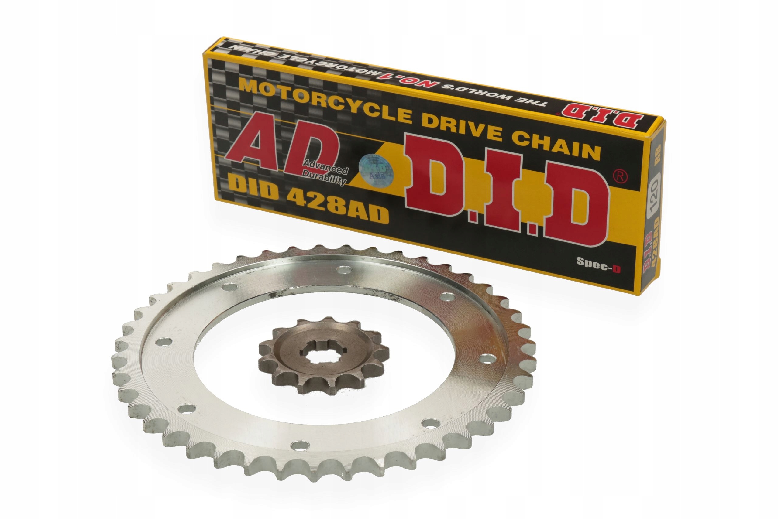 85610 - ЦЕПЬ DID ЗВЕЗДОЧКИ СПЕРЕДИ И СЗАДИ WSK 125 НОВЫЙ ТИП