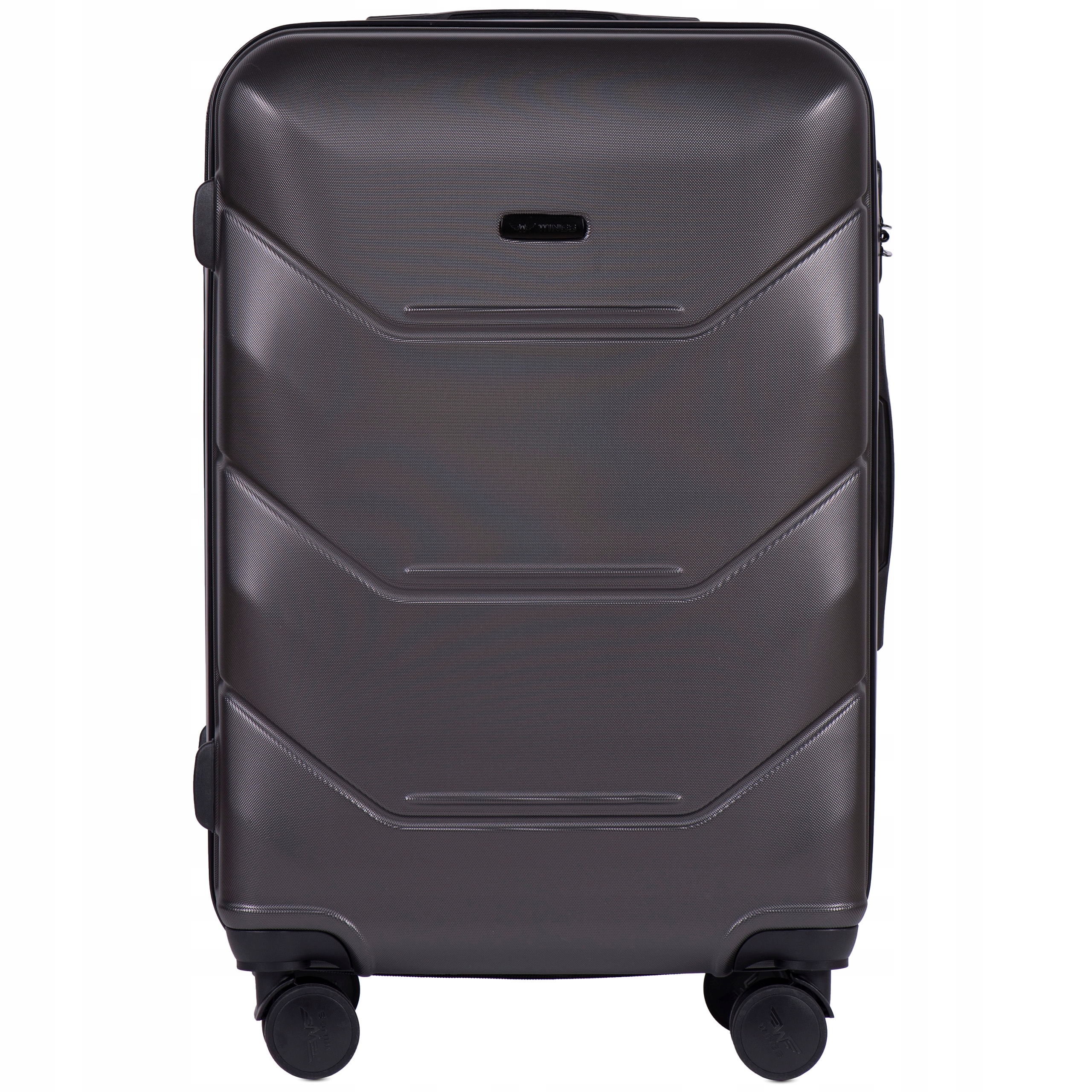 Wings Poszerzana Walizka Średnia Szara 63L Solidna 149 Peacock 4 Kółka Abs+