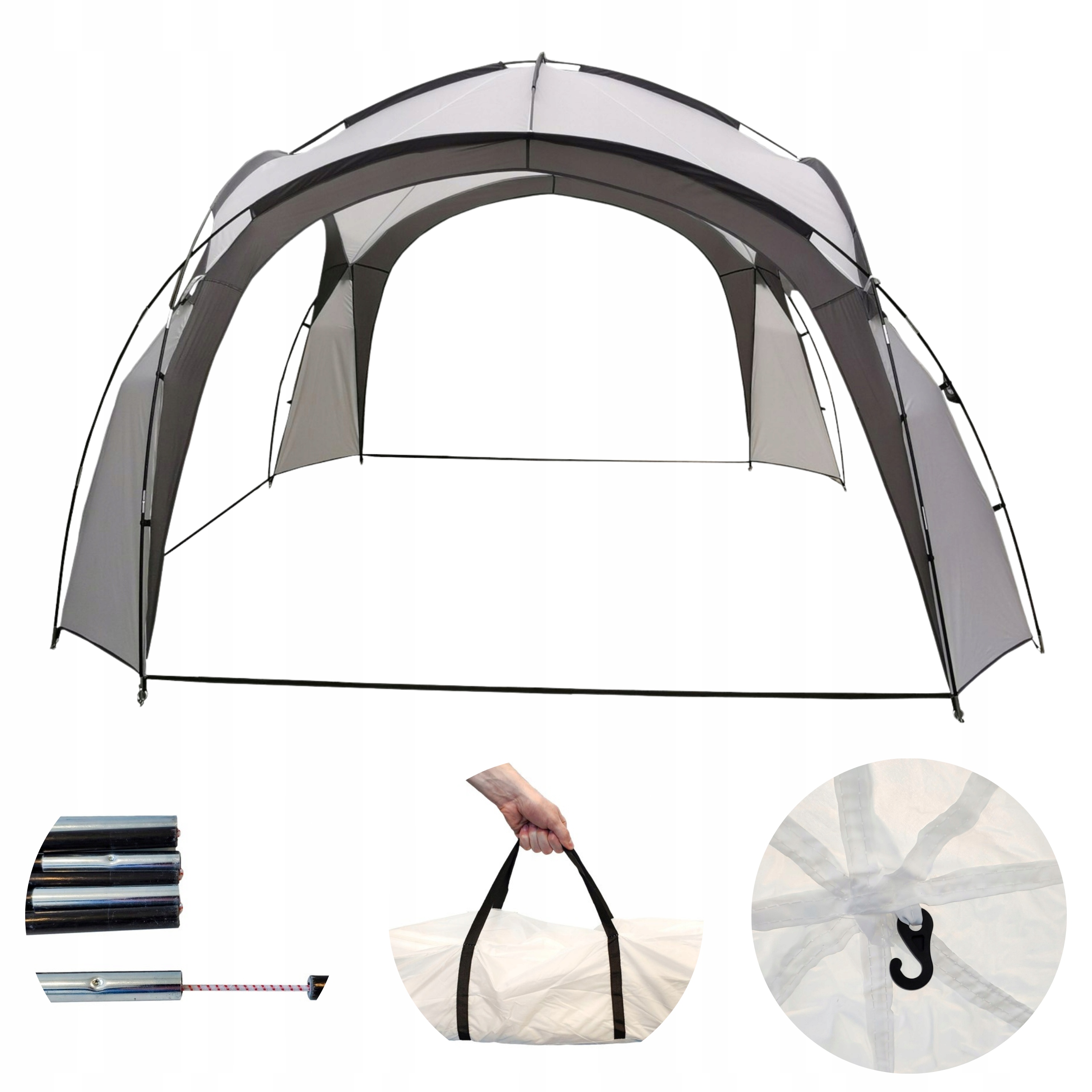 Namiot Pawilon Ogrodowy Eventowy Na Piknik Torba 350x350x230 cm Lekki