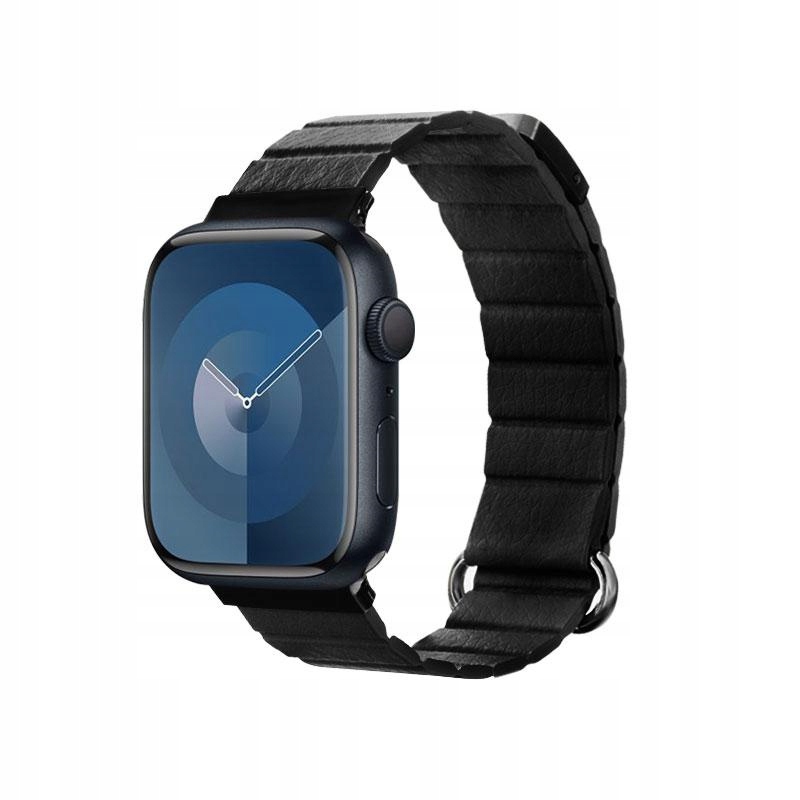Kožený Řemínek Pro Apple Watch Ultra Se 11 10 9 44 45 46 49 Černý Crong