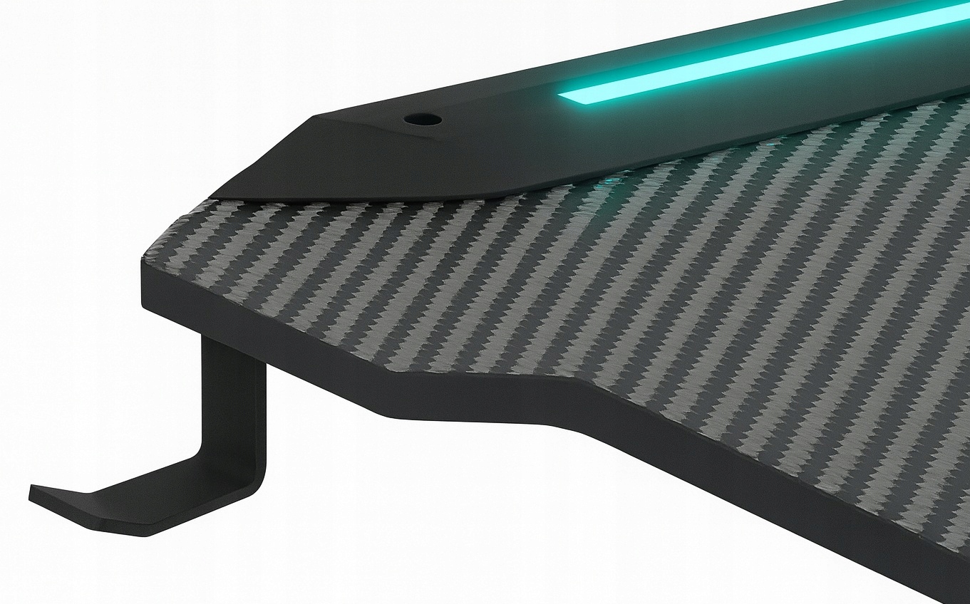 Biurko Gamingowe Komputerowe Stół dla Gracza Nowoczesne LED 120 cm czarne