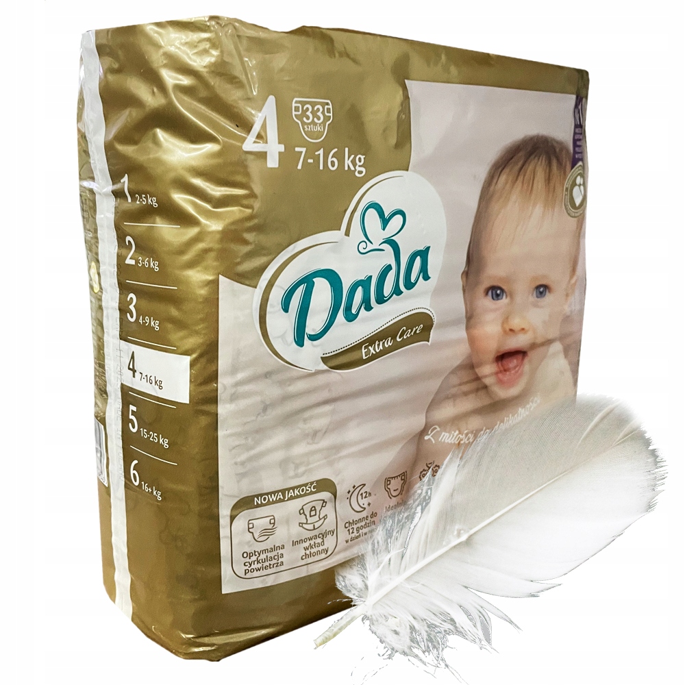 PIELUCHY PIELUSZKI DADA EXTRA CARE 4 MAXI 33SZT