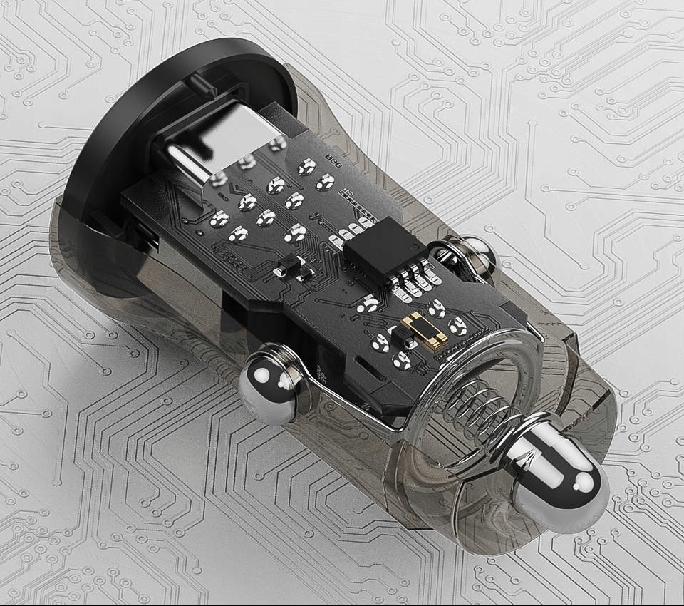 SZYBKA MINI ŁADOWARKA SAMOCHODOWA 20W USB USB-C + KABEL 3W1 Waga produktu z opakowaniem jednostkowym 0.1 kg